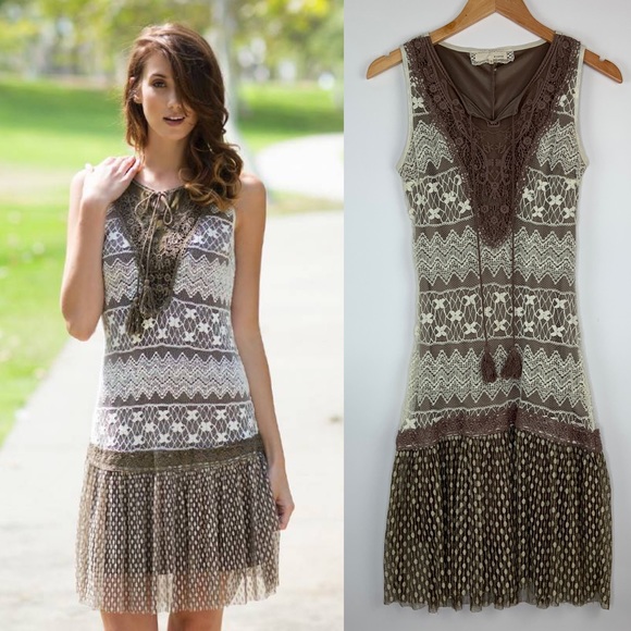 Anthropologie Dresses & Skirts - Anthropologie Areve Crochet Knit Dress Size Small